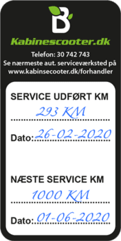 Aut. Service 1000KM på BACH 3-hjulet kabinescooter