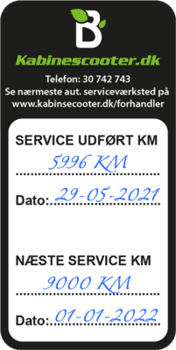 Aut. Service 9000KM på BACH 3-hjulet kabinescooter