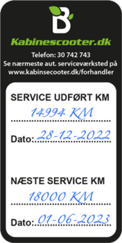 Aut. Service 18000KM på BACH 3-hjulet kabinescooter
